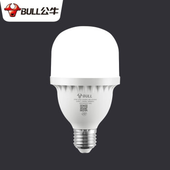 公牛 MQ-C020C-BS LED燈泡 無頻閃柱形燈 20W-E27螺口   6500K 